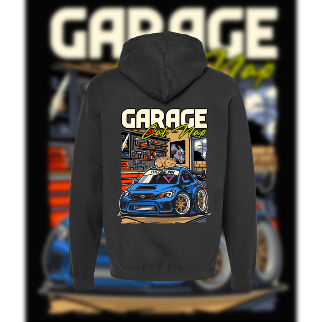 Garage Cat Nap Hoodies